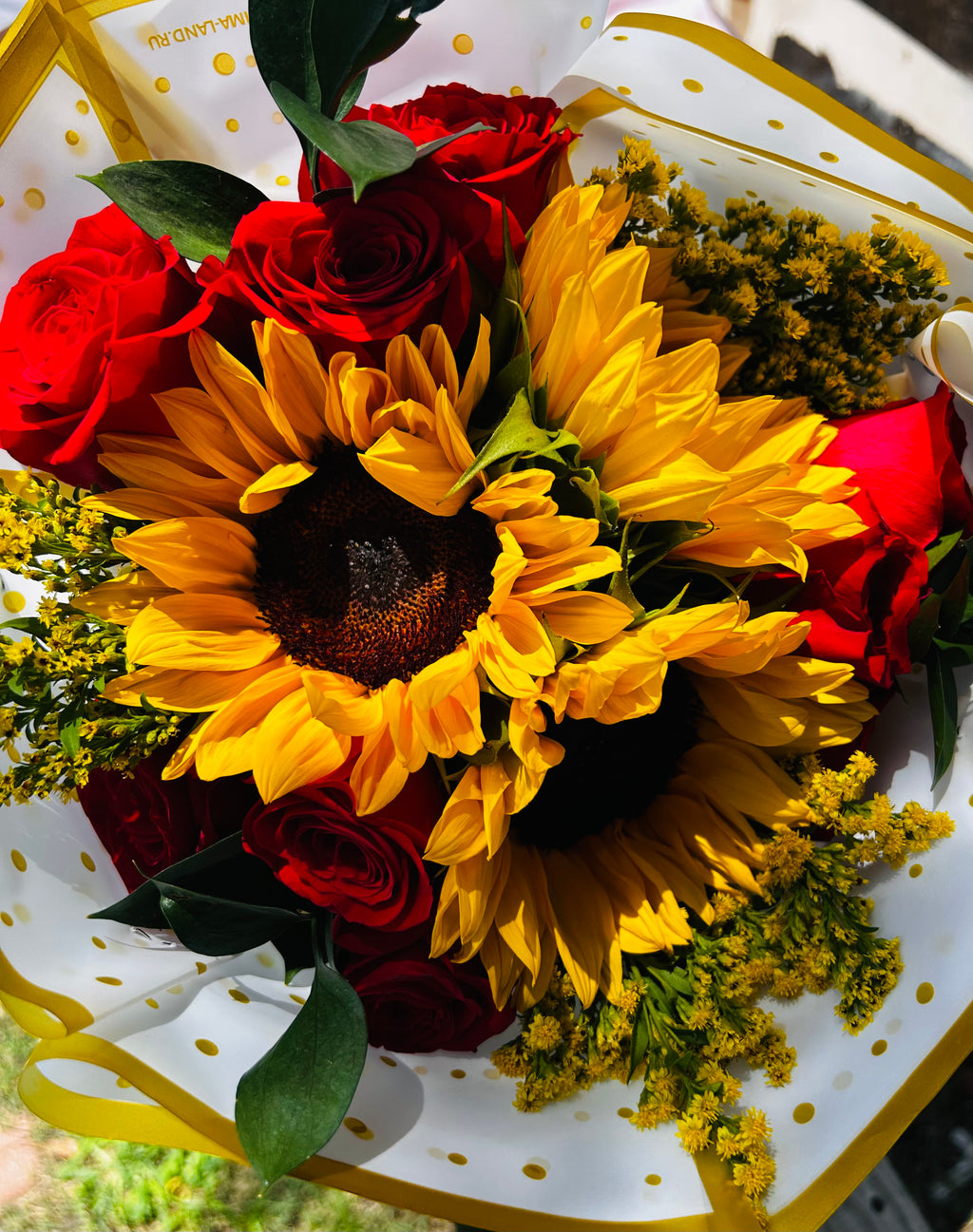 Golden Hour Rose & Sunflower Bouquet