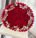 150 ct Red rose & lilies