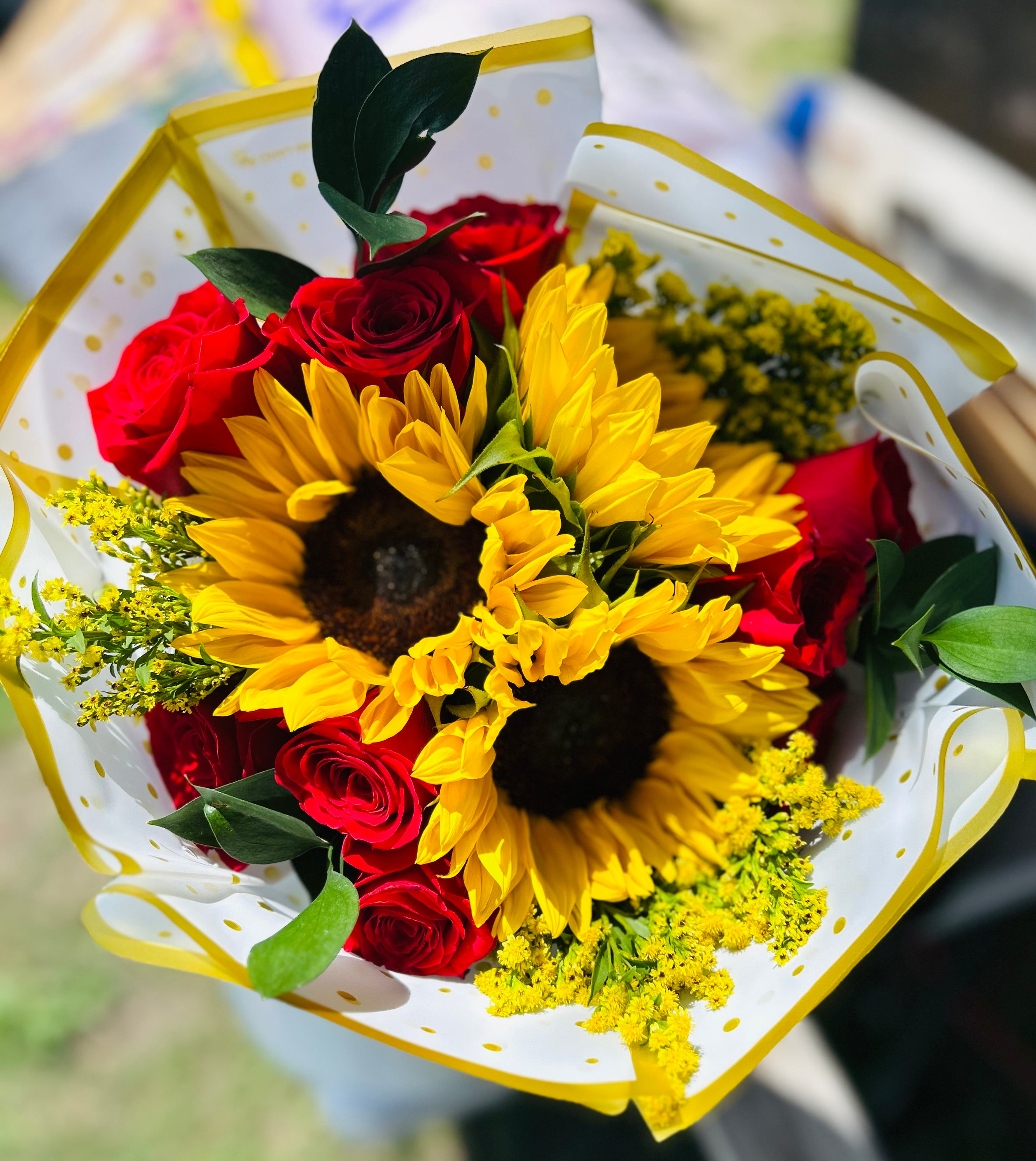 Golden Hour Rose & Sunflower Bouquet