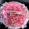 Luxury 100-Rose Pink Ramo Buchón
