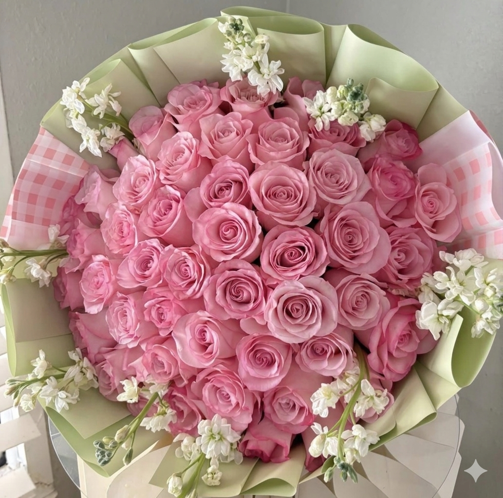 50 Pink Rose Ramo
