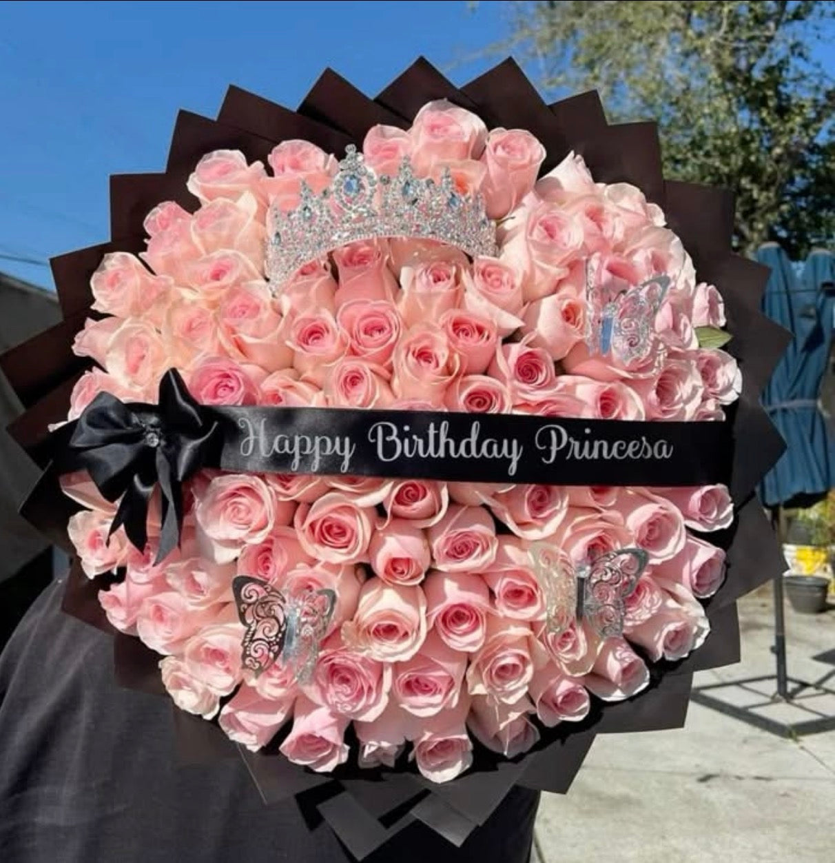 100-Pink rose bouquet (ramo buchón).